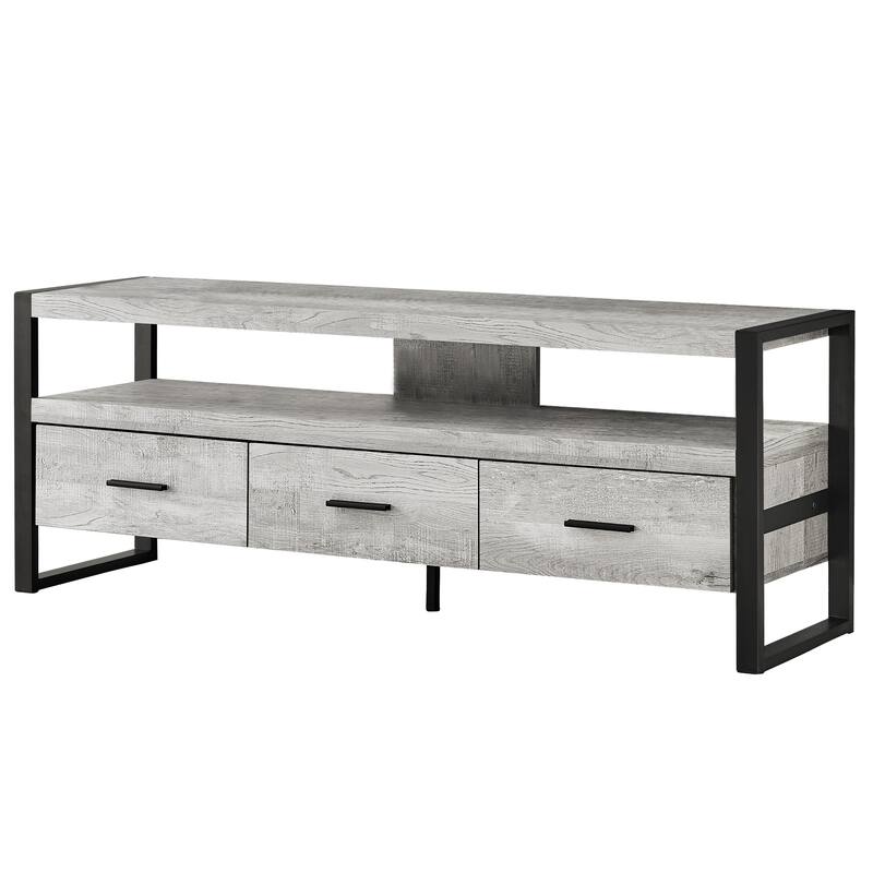 Modern 59-Inch Wood Media Console with 2 Drawers and Open Shelves Fits TVs Up to 60 Inch - 59”L x 15.5”W x 21.75”H