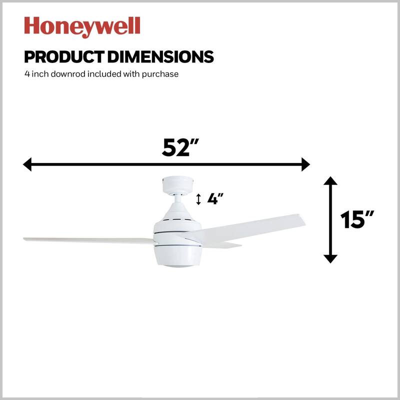 Honeywell Eamon White 52-inch LED Ceiling Fan with Remote Control