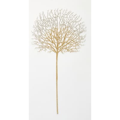 30" Glittered Coral Spray, Gold, Set of 3 - Gold