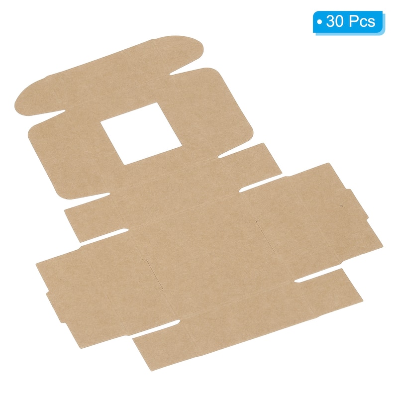 3.5"x3.5"x1.5" Paper Soap Box with Window, 30 Pack Soap Boxes Square, Brown