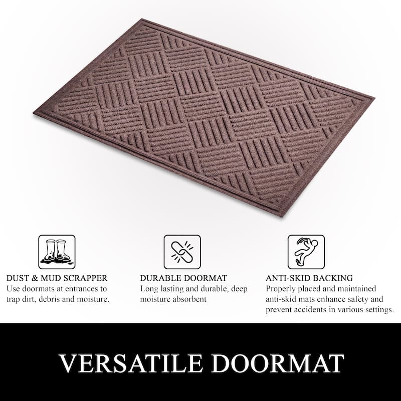 A1HC New All Weather Superior Dirt and Moisture Absorbing Polypropylene Door Mat with Non-Slip Backing for Inside Outside Use