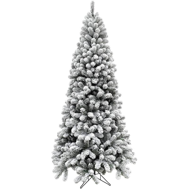 Fraser Hill Farm 9-Ft. Flocked Alaskan Pine Christmas Tree