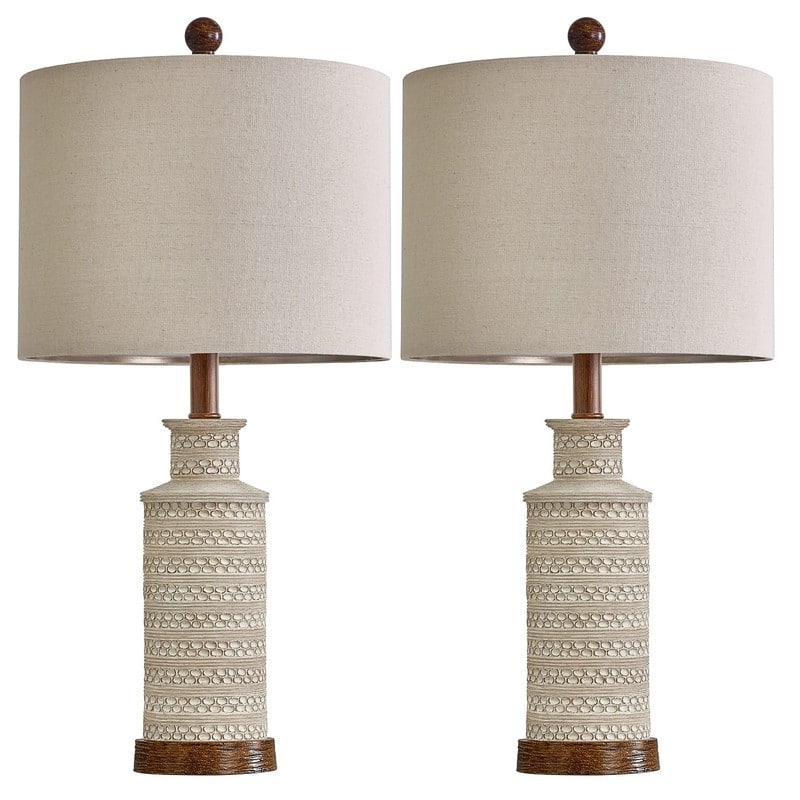24'' Farmhouse Table Lamp Set of 2 for Bedroom