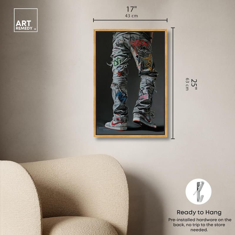 Graffiti Jeans and Sneakers Canvas by Art Remedy