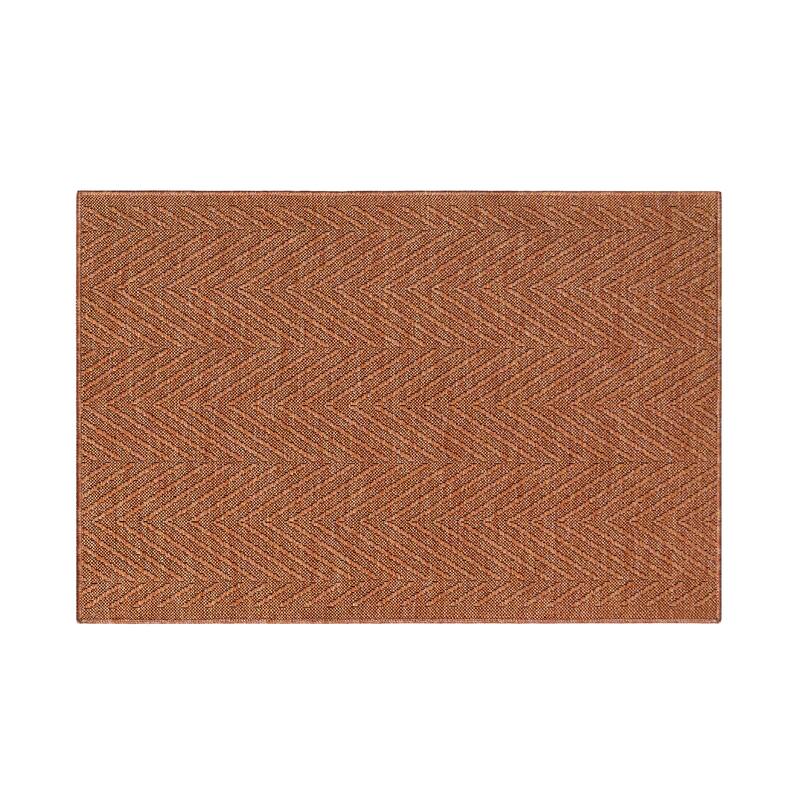TOWN & COUNTRY BASICS Pax Herringbone Textured Solid Machine Washable Area Rug Rust