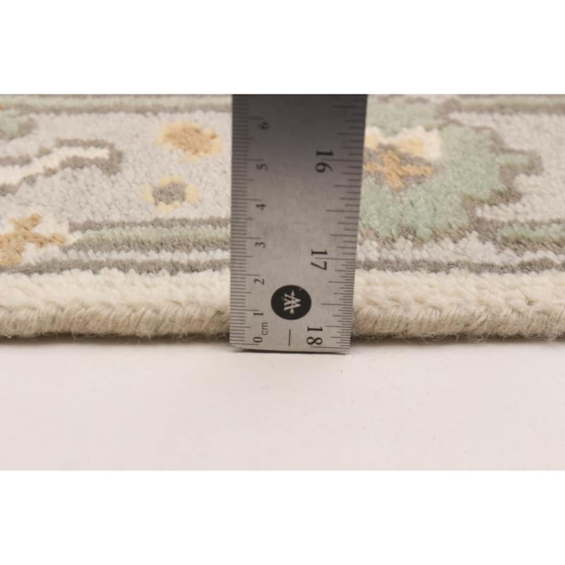 ECARPETGALLERY Hand-knotted Royal Oushak Cream Wool Rug - 2'5 x 7'8