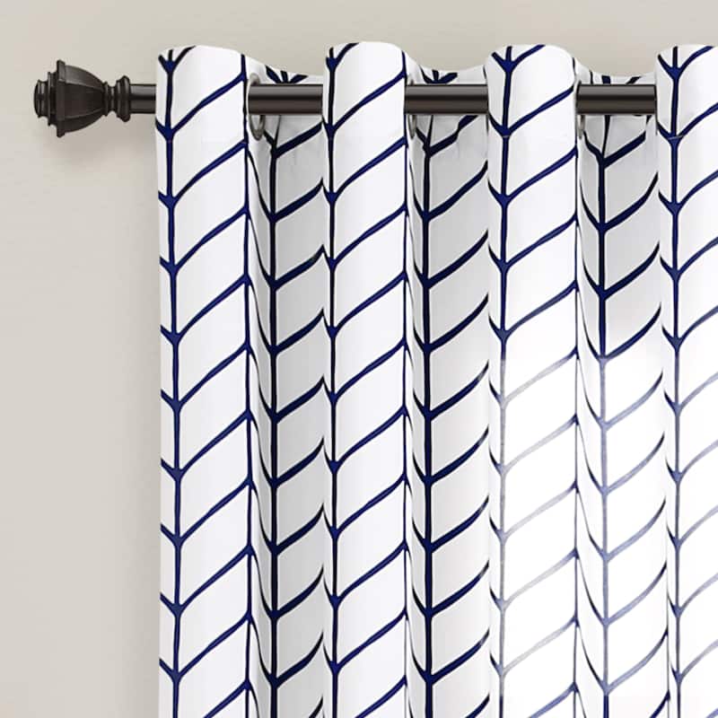 Lush Decor Calia Chevron Geo Window Curtain Panel Pair - 84" x 52"