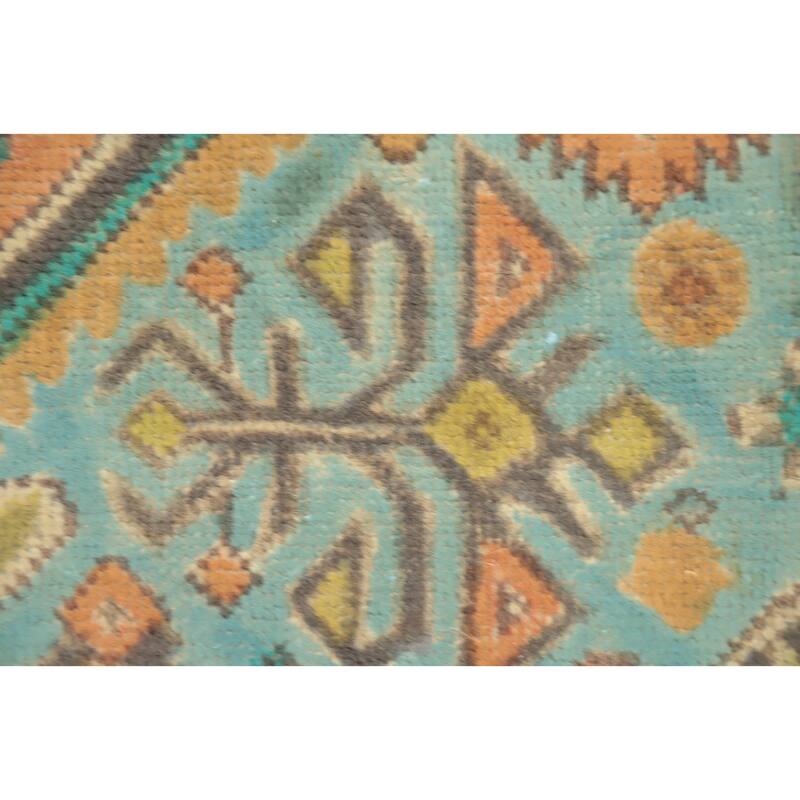 Hand Knotted Oriental 100% Wool Carpet Traditional Floral Green Tabriz Area Rug - 9' 5'' X 6' 8''