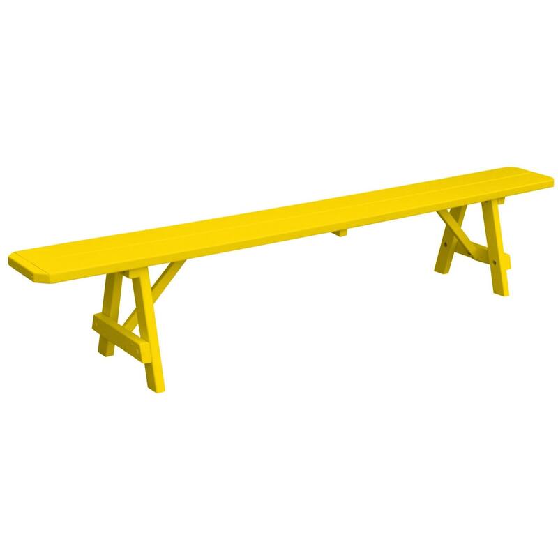 Pine 8' Traditional Bench - Canary Yellow