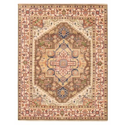 ECARPETGALLERY Hand-knotted Serapi Heritage Brown Wool Rug - 7'11 x 10'4