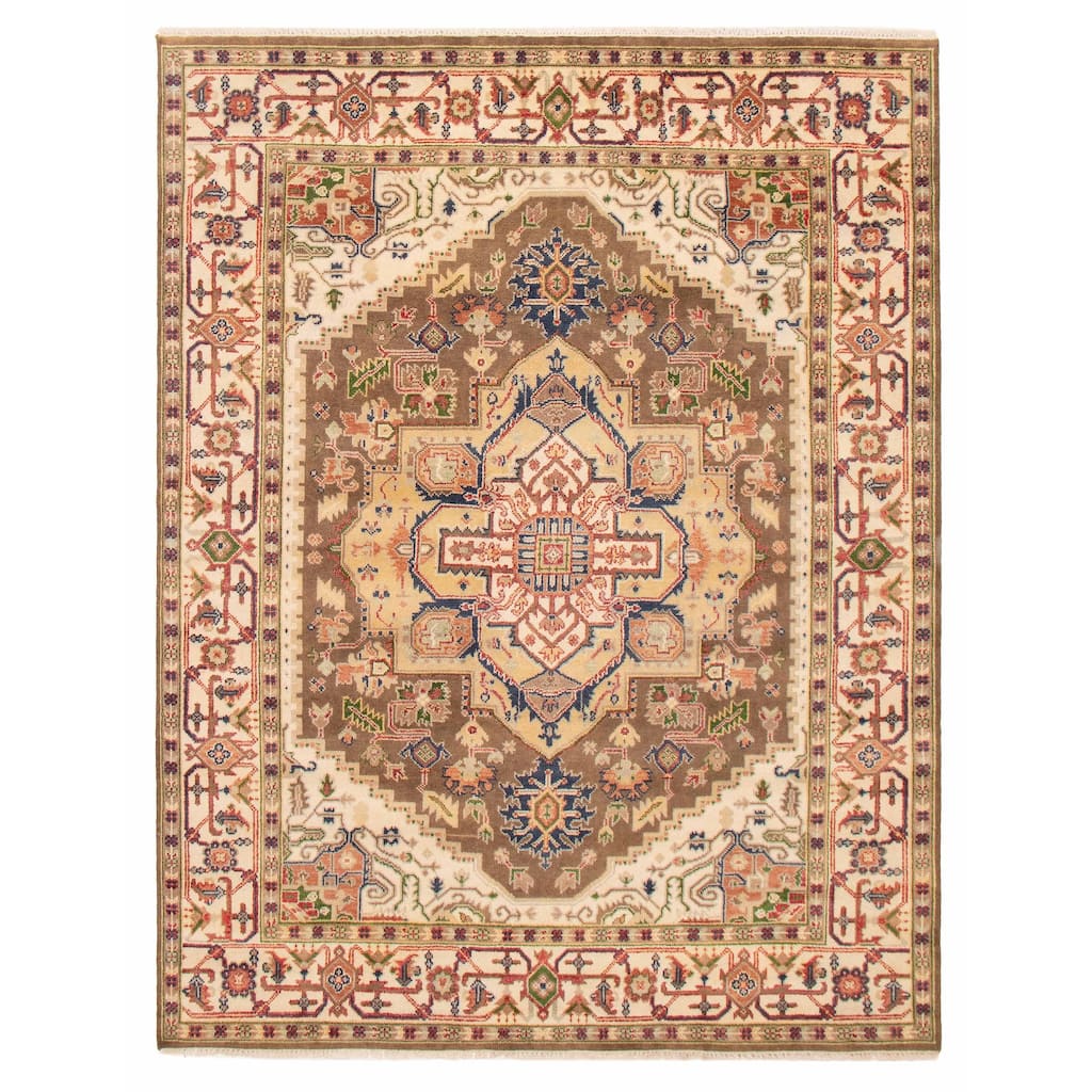 ECARPETGALLERY Hand-knotted Serapi Heritage Brown Wool Rug - 7'11 x 10'4