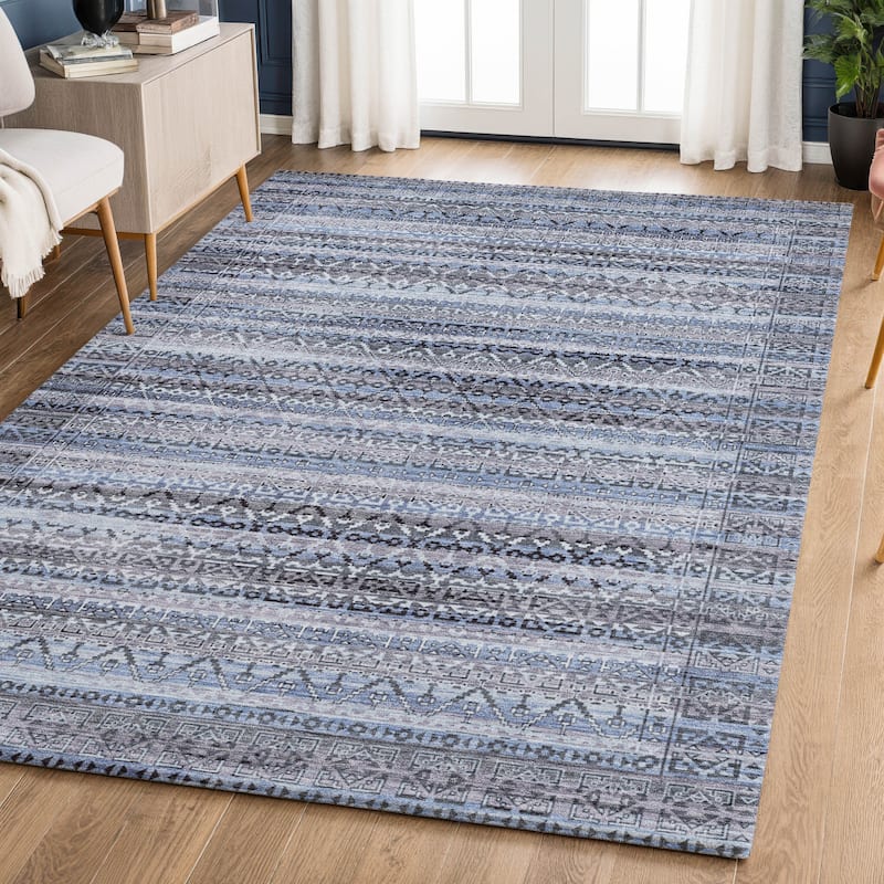 Premium Washable Super Soft Boho Stripes Mayfield Rug
