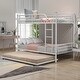 preview thumbnail 1 of 16, Twin-Over-Twin Metal Bunk Bed with Trundle - Convertible into Two Beds, No Box Spring Needed White