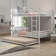 preview thumbnail 36 of 51, Twin over Twin Size Metal Bunk Bed With Trundle, Can be Divided into Two Beds White