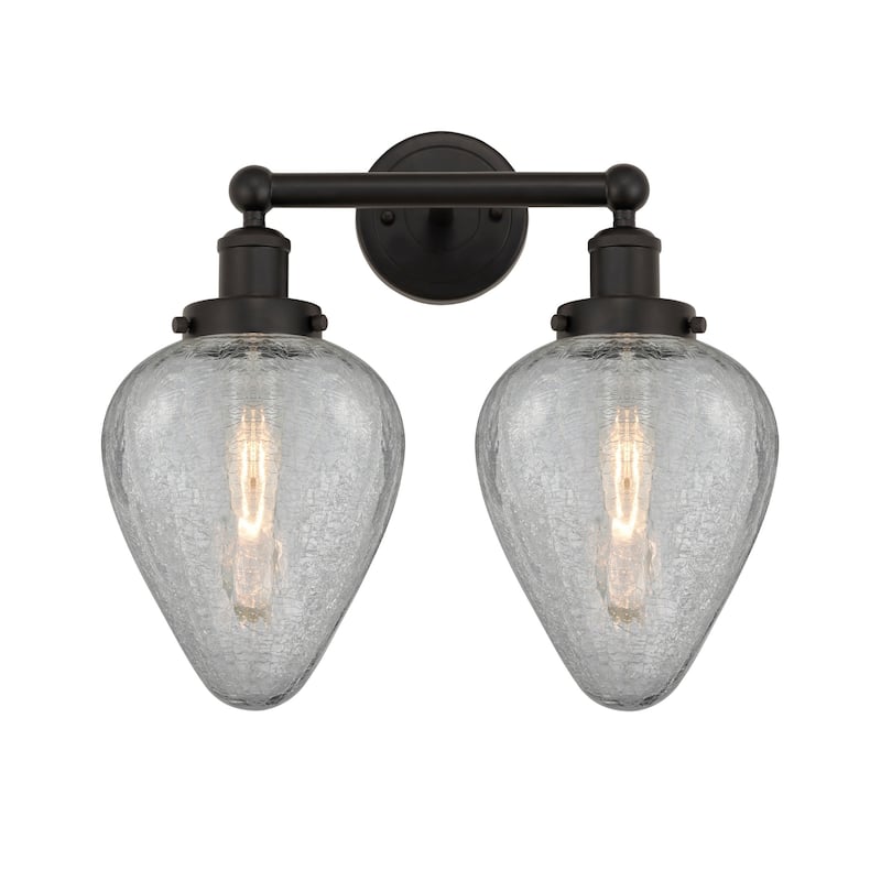 Innovations Lighting 616-2W-12-15 Geneseo Vanity Geneseo 2 Light 15" - Oil Rubbed Bronze / Clear Crackle