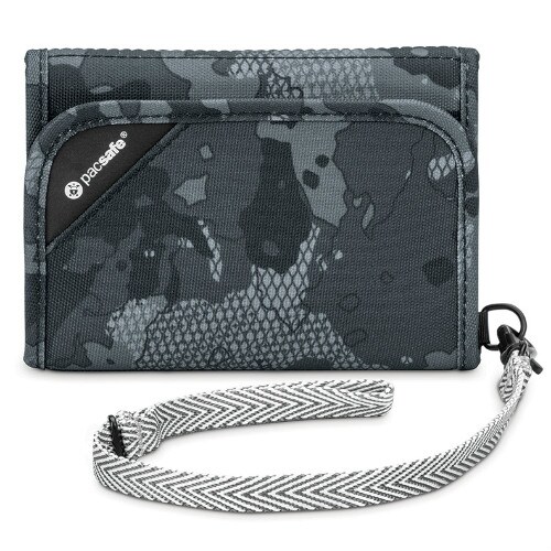 Pacsafe 10558802-Grey Camo Anti-Theft RFIDsafe Blocking Tri-Fold Wallet