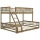 preview thumbnail 13 of 26, Twin XL over Queen Bunk Bed with Ladder and Guardrails,Two Separate Platform Beds