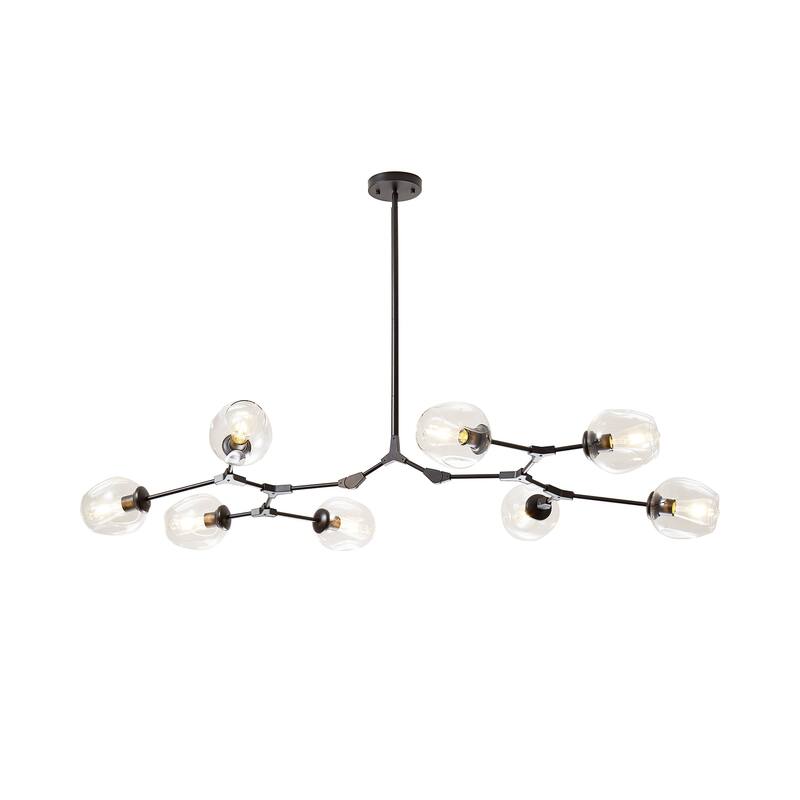 Belladepot Black Modern Full-angle Adjustable Chandelier with Clear Glass Shade