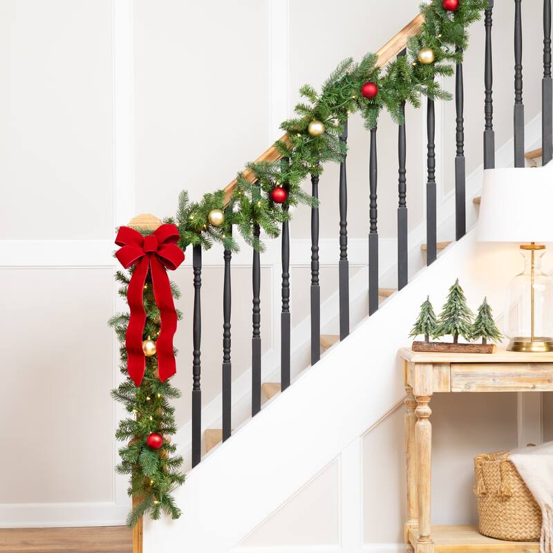 Noble Fir Artificial Christmas Garland 9' x 10" Clear Lights