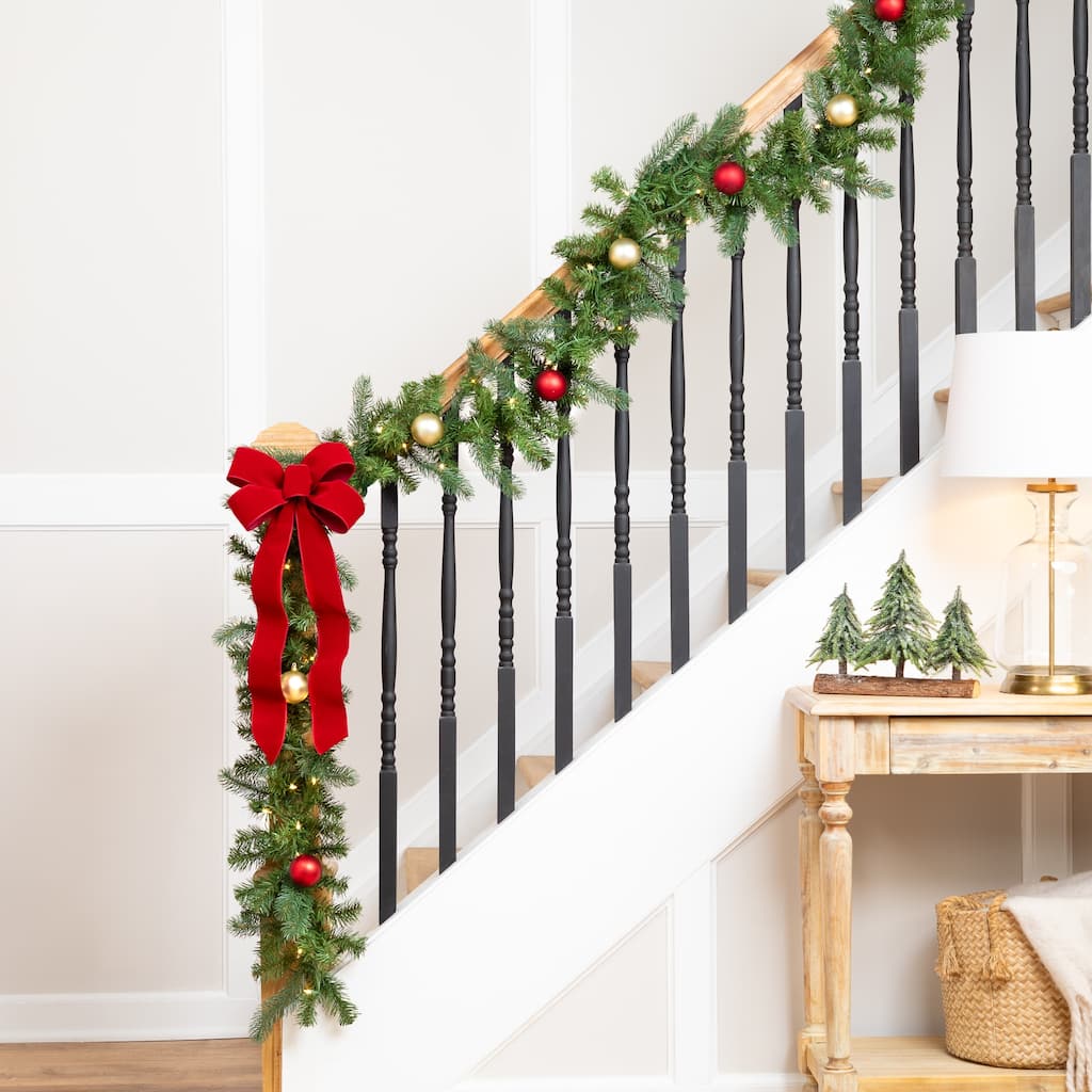 Noble Fir Artificial Christmas Garland 9' x 10" Clear Lights