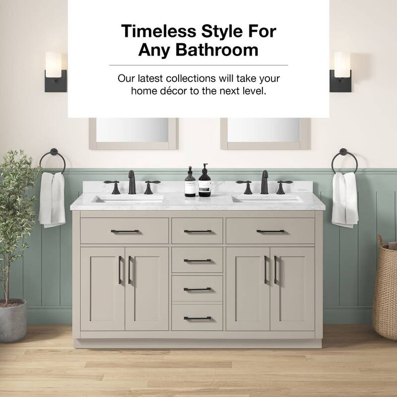 Ove Decors 15VVA-ALO260 Athea 60" Free Standing Double Basin Vanity