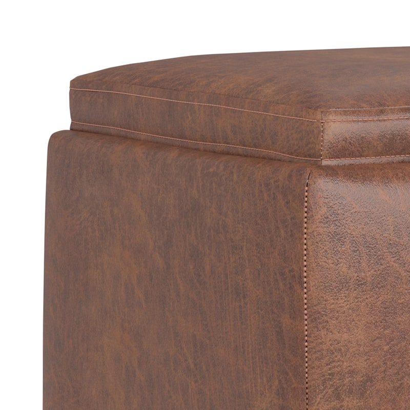 WYNDENHALL Evianna 18 inch Wide Contemporary Storage Ottoman with Tray