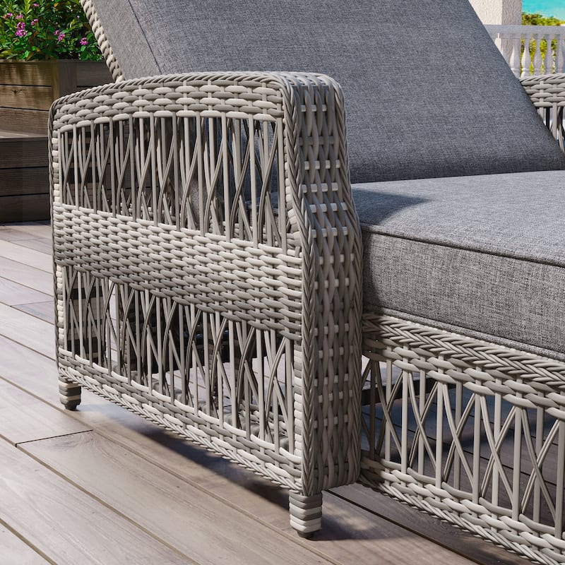 2 Pieces Long Reclining Chaise