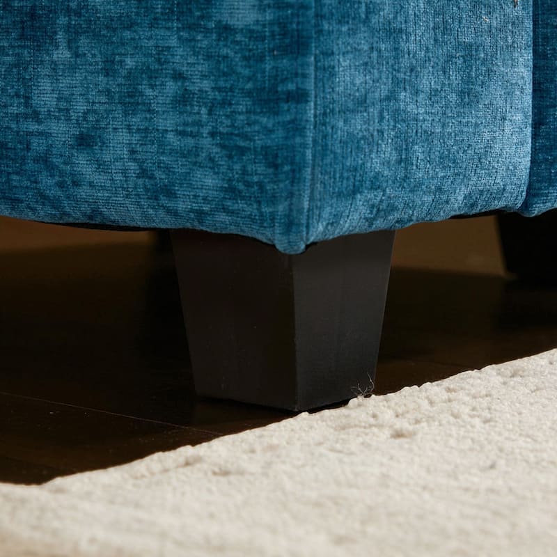 Modern Chenille Loveseat with Wide Armrests, Modular Small Couch for Living Room & Apartment, Double-Layer Cushion Comfort