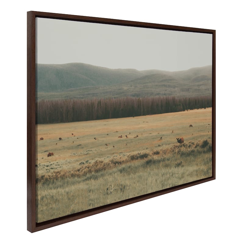 Kate and Laurel Sylvie AA On The Range Framed Canvas by Alicia Abla - 28x38 - Brown