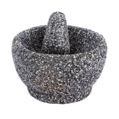 NOVICA Handmade Tradition Basalt Molcajete