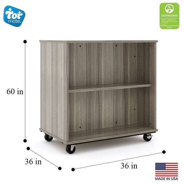 dimension image slide 0 of 4, Tot Mate Open Double Sided Mobile Storage Locker / Bookcase - 36H