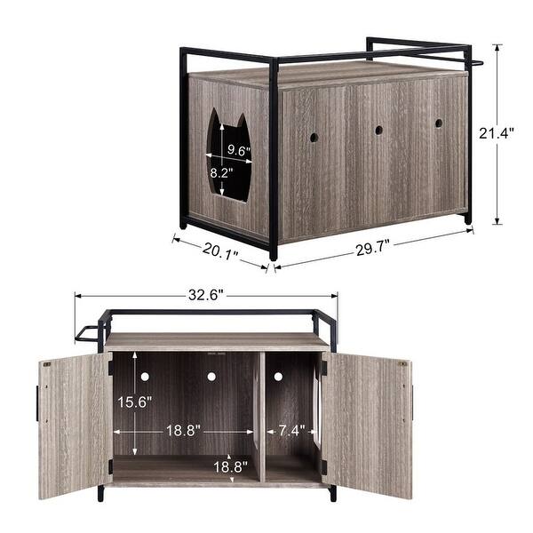 Shop Unipaws Cat Litter Box Enclosure Cat Washroom Bench Nightstand Overstock 30898108