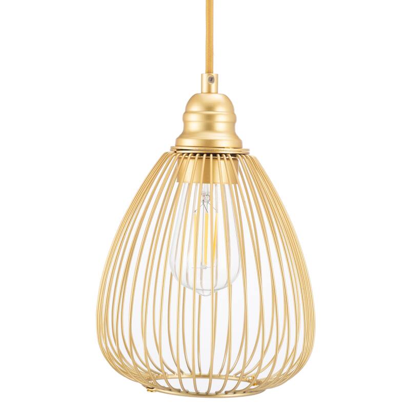 66.1" Tree Floor Lamp with 3 Cage Lampshades and Metal Pole