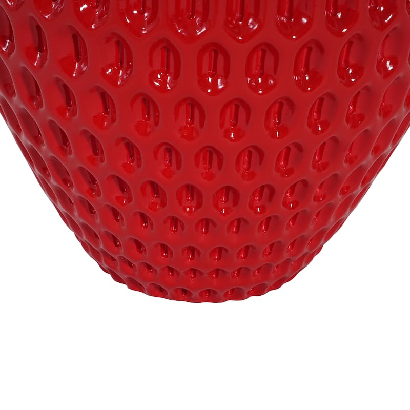 Christopher Knight Home - 18.00'' Contemporary Concrete Accent Side Table with Strawberry Hexagonal Seed-Texture Surface - Red