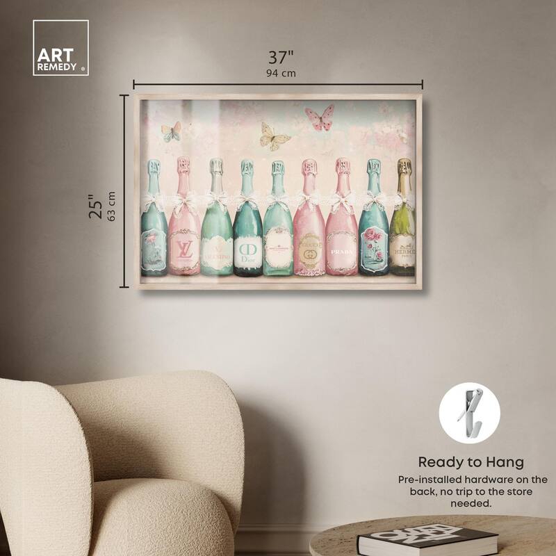 Champagne Mint and Pink Shadowbox by Art Remedy