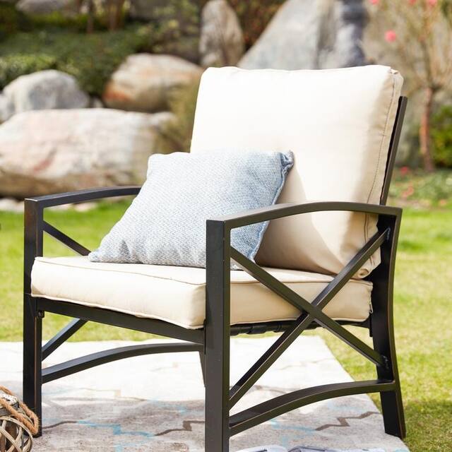 Patio Festival 3-Piece Outdoor Metal Conversation Set with Cushions