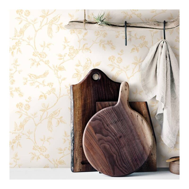 Advantage Ray Light Yellow Bird Trail Wallpaper - 20.5 x 396 x 0.025