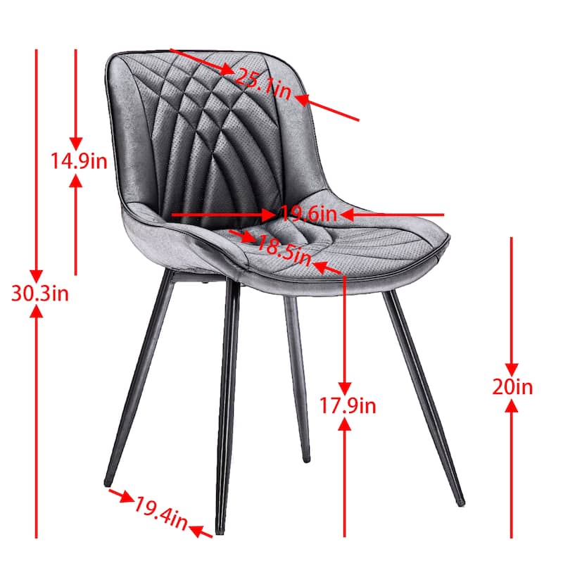 Dining Chairs Set of 2, Modern Faux Leather Upholstered Dinner Chairs