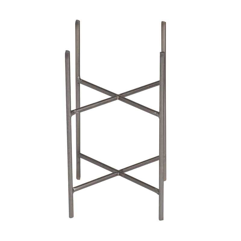 Silver, Gold or Gray Metal Modern Planter with Removable Stand (Set of 2) - S/2 6", 5"W