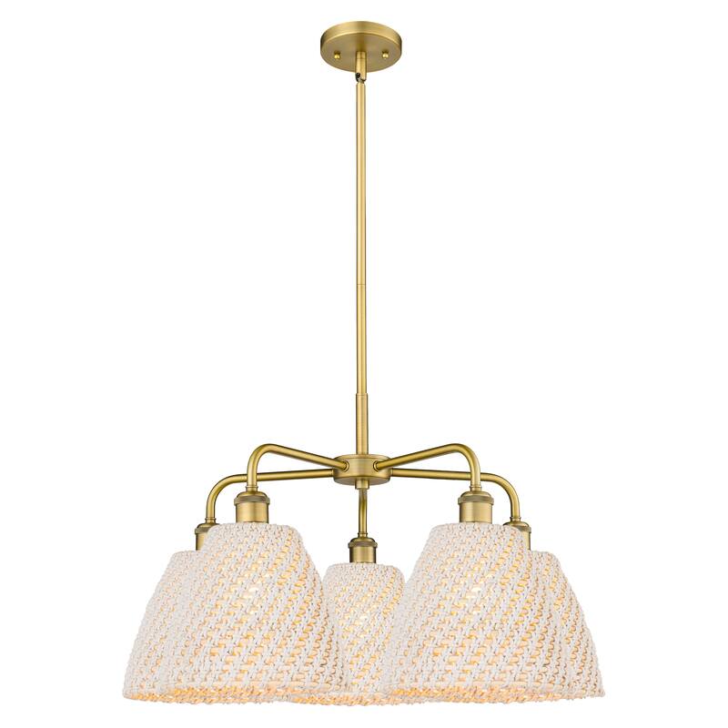 Innovations Lighting Endless Possibilities Ballston - Bristol Natural - 5 Light 28" Stem Hung Chandelier - Brushed Brass