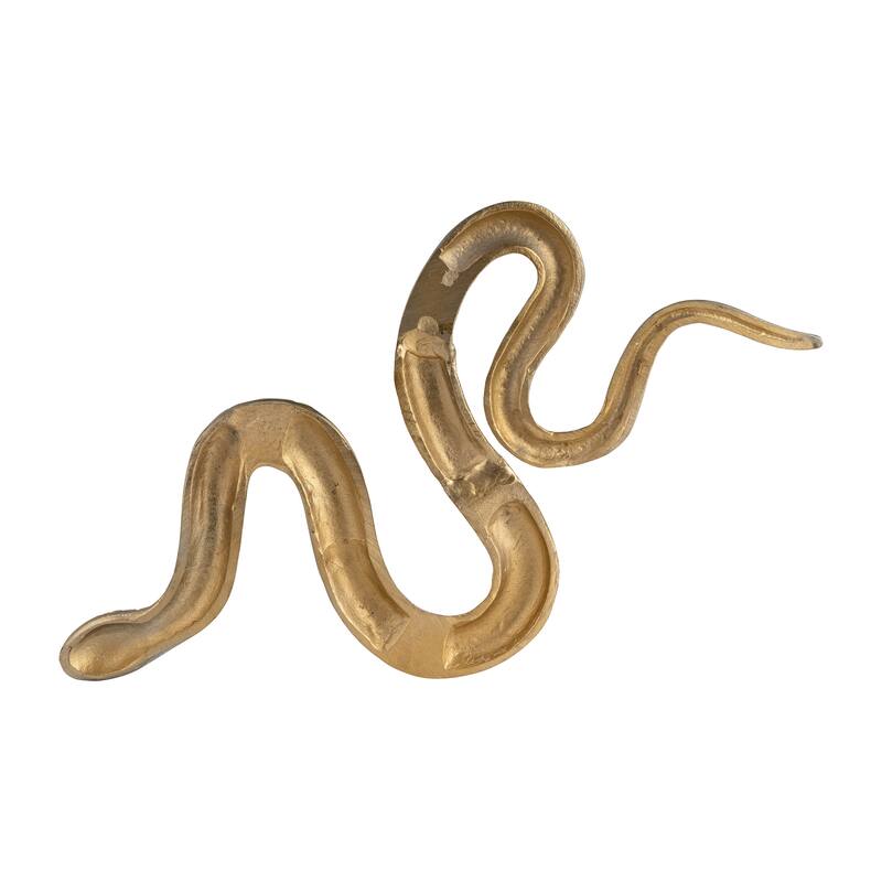 Sagebrook Home Metal, 22" Snake 4Taper Candle Holder, Gold, Novelty, 1"H, Solid Color - 22" x 11" x 1" - 22" x 11" x 1"