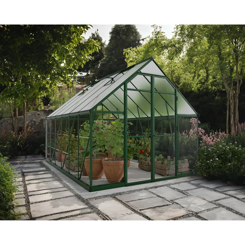 Balance 8 ft. x 12 ft. Hybrid Green/Clear DIY Greenhouse Kit
