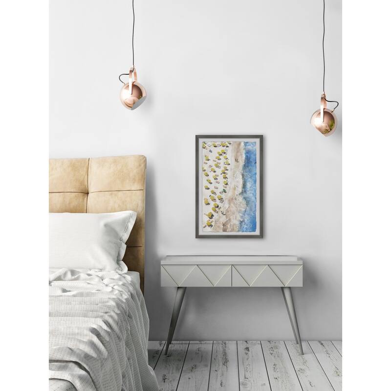 Yellow Sunshade Framed Wall Art, Elegant Home Touch - Sophisticated Artwork for Refined Décor