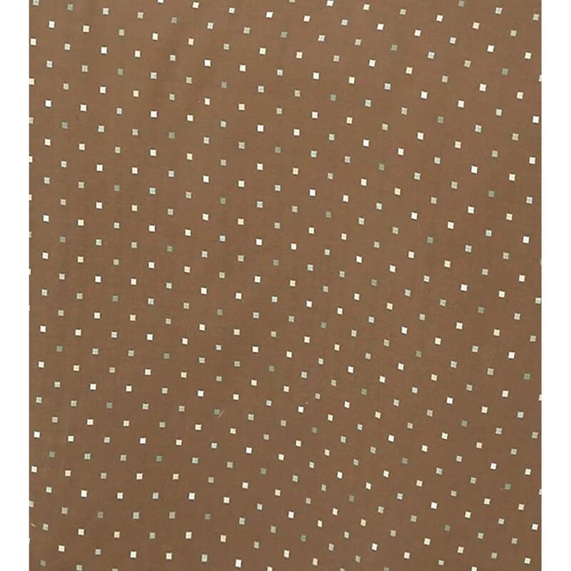 Light Brown Tan Dot Pattern Bed Skirt Cotton Yarn Dyed Pleated Dust Ruffle with Split Corners, Tailored 16" Drop