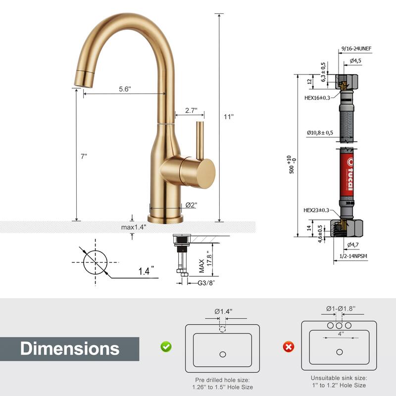 WOWOW Single Handle Bar Faucet