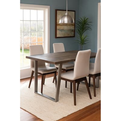 Grey Solid Mango Wood Dining Table - 71"