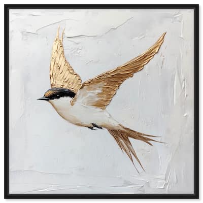 Simple Golden Swallow Canvas by Art Remedy