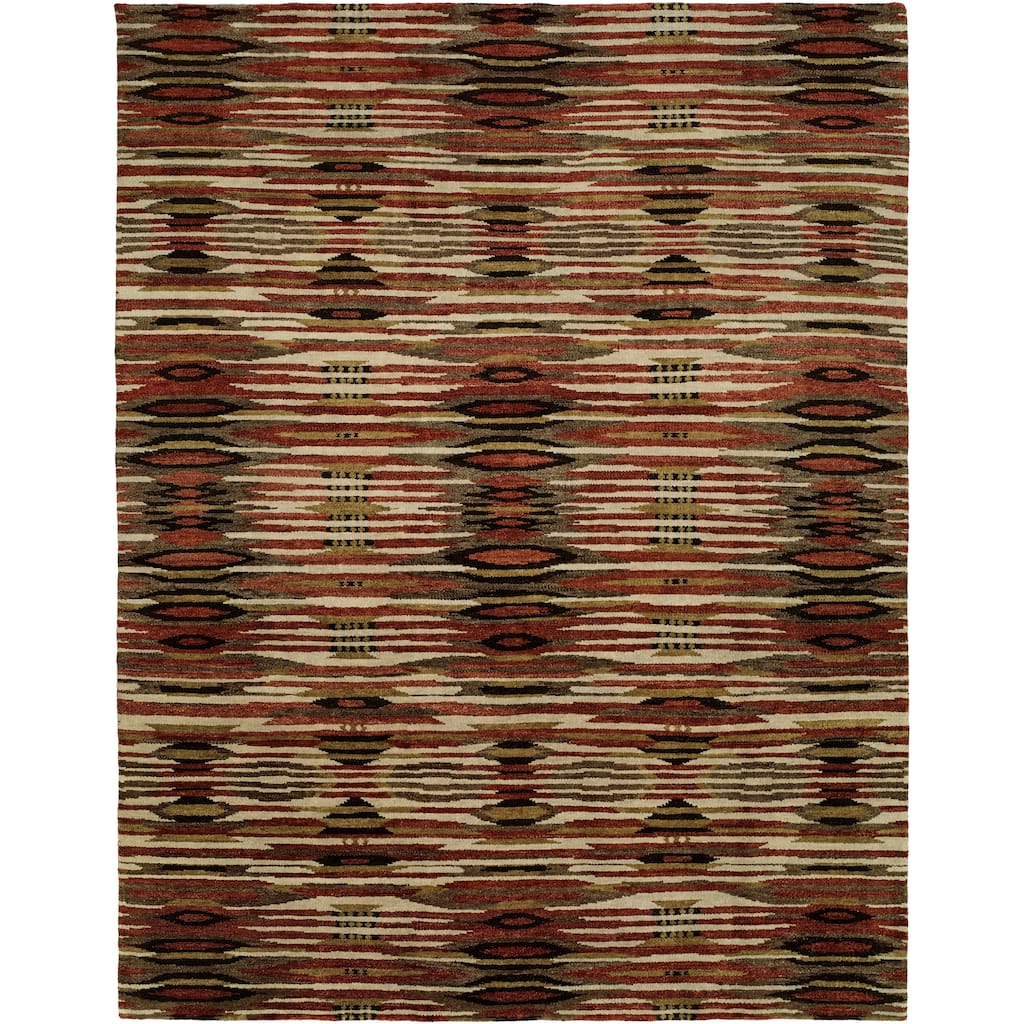 Modern Multi-Colored Hand-Knotted Wool Area Rug