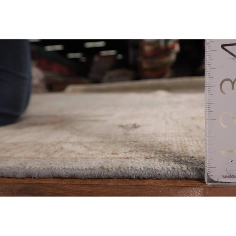 Vegetable Dye Oushak Turkish Rug Hand-Knotted Oriental Wool Carpet - 9'2"x 11'8"