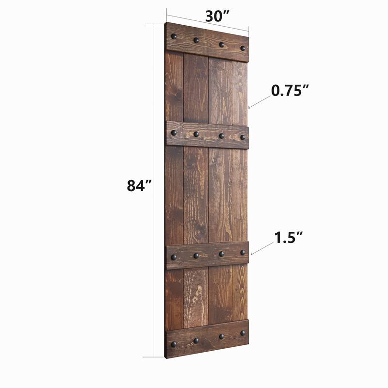 Coast Sequoia 48in./60in./84in. x 84in. Castle Series Pine Wood Double Sliding Barn Door With Hardware Kit